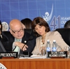 OAS Secretary General and Foreign Minister of Colombia confer at Ministerial SIRG, June 7, 2011